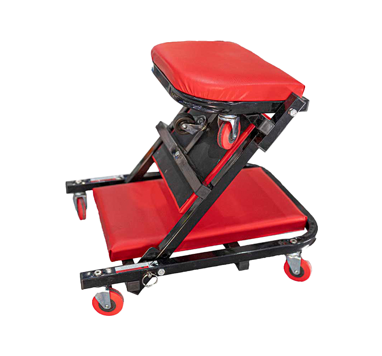 Mechanic Creeper/Chair 2-in-1 Metal Frame Cushion 6 Wheel