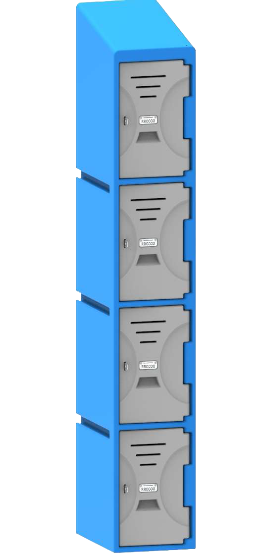 Plastic Clothing Lockers Slant Top